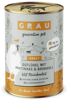 Grau Adult Hunde-Nassfutter Geflügel mit Pastinake & Brokkoli 400g