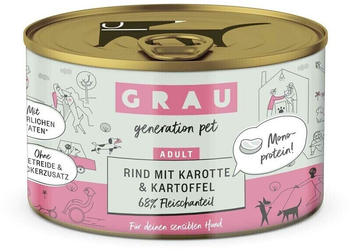 Grau Adult Hunde-Nassfutter Rind mit Karotte & Kartoffel 200g