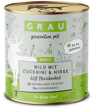 Grau Adult Wild mit Zucchini & Hirse Hunde-Nassfutter 800g