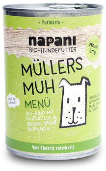 Napani Müllers Muh Hunde Nassfutter Bio-Rind mit Kartoffeln 400g