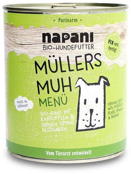 Napani Müllers Muh Hunde Nassfutter Bio-Rind mit Kartoffeln 800g