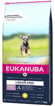 Eukanuba Grain Free Small/Medium Puppy Trockefutter frisches Huhn 12kg