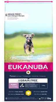 Eukanuba Grain Free Small/Medium Puppy Trockefutter frisches Huhn 3kg