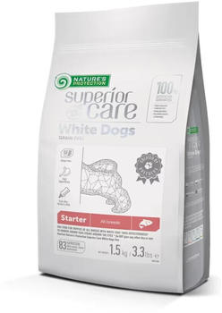 Nature's Protection Superior Care White Dogs Grain Free Starter Hund Trockenfutter Lachs 1,5kg