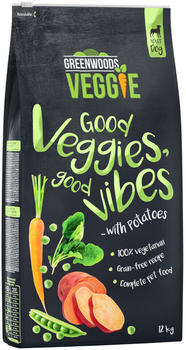 Greenwoods Good Veggies, good vibes Hunde-Trockenfutter Kartoffeln mit Erbsen, Karotten & Spinat 12kg