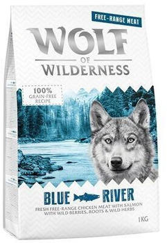Wolf of Wilderness Adult "Blue River" - Freilandhuhn & Lachs Hundetrockenfutter 1kg