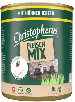 Christopherus Fleischmix mit Hühnerherzen Hundenassfutter 800g
