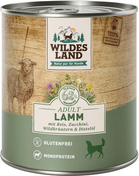 Wildes Land Adult Lamm mit Reis, Zuchini, Wildkräutern & Distelöl Hundenassfutter 800g