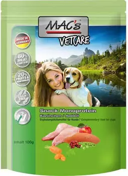 MAC's Snack Monoprotein Adult Hund Kaninchen 100g MAC's Snack Monoprotein Adult Hund Kaninchen 100g