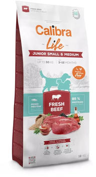 Calibra Life Junior Small&Medium Hundetrockenfutter Fresh Beef 12kg