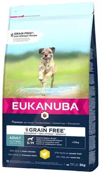 Eukanuba Grain Free Adult Small/Medium chicken (3 kg) Eukanuba Grain Free Adult Small/Medium chicken (3 kg)
