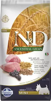Farmina N&D Ancestral Grain Adult Mini Dog dry food lamb/blueberry (7 kg) Farmina N&D Ancestral Grain Adult Mini Dog dry food lamb/blueberry (7 kg)