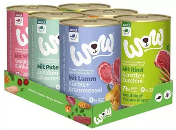 WOW Hund Nassfutter Adult Multipack 6x400g WOW Hund Nassfutter Adult Multipack 6x400g
