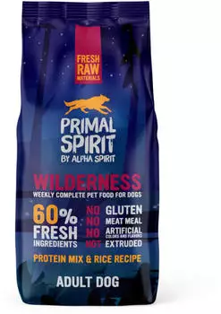 Alpha Spirit Primal 60% Wilderness Adult Dog Food 1 kg