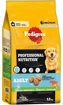 Pedigree Professional Nutrition Adult Rind & Gem&uuml;se Hundetrockenfutter 12kg