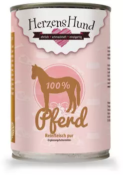 HerzensHund Reinfleisch Pferd Hundenassfutter 400g HerzensHund Reinfleisch Pferd Hundenassfutter 400g