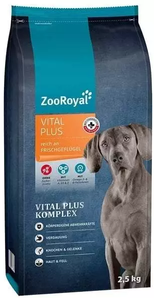 Zoo Royal Vital Plus reich an Frischgeflgel Test Hundefutter