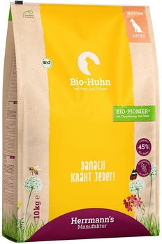 Herrmann's Adult Bio-Huhn mit Reis & Erbsen Hunde-Trockenfutter 10kg