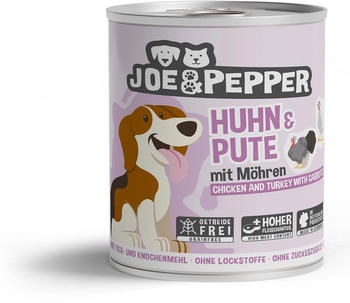 Joe & Pepper Dog Huhn & Pute mit M&ouml;hren Nassfutter 800g