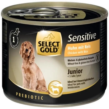Select Gold Sensitive Junior Huhn & Reis Hundenassfutter 200g
