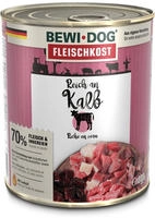 6 x 800g Bewi Dog Fleischkost Reich an Kalb