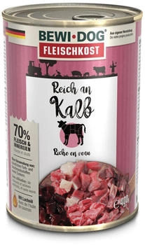 BEWI DOG Fleischkost Reich an Kalb Hunde-Nassfutter 400g