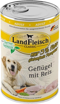 Landfleisch Classic Gefl&uuml;gel mit Reis und Gartengem&uuml;se Hunde-Nassfutter 400g