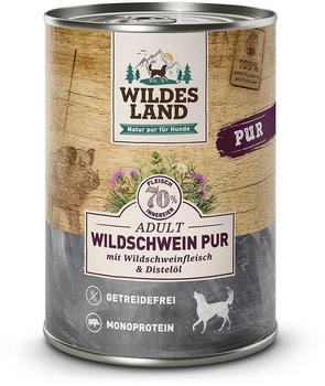 Wildes Land PUR Adult Wildschwein mit Distelöl 6 x 400g