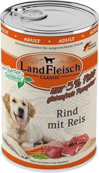 Landfleisch Rind mit Reis & Gartengemüse mager 400g