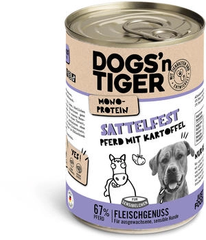 Dogs´n Tiger Adult Sattelfest Pferd mit Kartoffel 6 x 400g Dogs´n Tiger Adult Sattelfest Pferd mit Kartoffel 6 x 400g