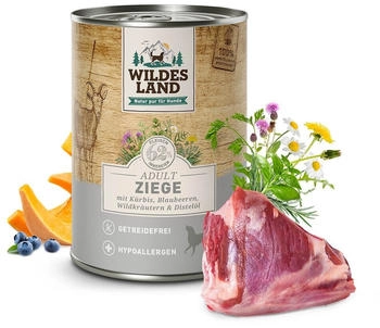 Wildes Land Classic Adult Ziege mit Kürbis, Blaubeeren, Wildkräutern und Distelöl 6 x 400g