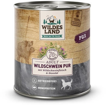 Wildes Land PUR Adult Wildschwein mit Distelöl 6 x 800g