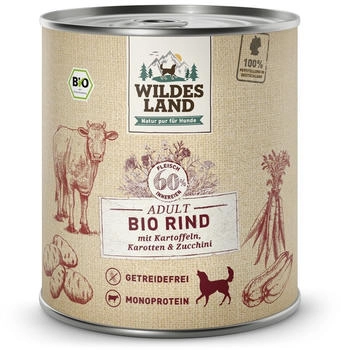 Wildes Land Bio Adult Rind mit Kartoffeln, Karotten & Zucchini 6 x 800g