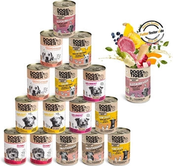 Dogs'n Tiger Dogs'n Tiger Dogs’n Tiger Adult Hundefutter, Nassfutter, Mixpaket Schlemmerparadies 16x 400 g