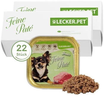 Lyra Pet Lecker.Pet Josie's Feine Paté Reich an Kalb Hundefutter Nassfutter Vollnahrung 22x150 g