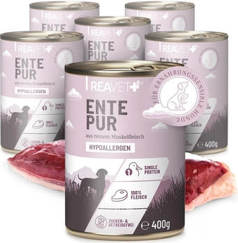 REAVET Hundenassfutter - Ente Pur 6 x 400g