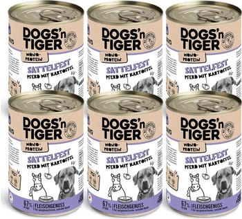 Dogs'n Tiger Dogs'n Tiger Sattelfest Pferd & Kartoffel 6x400 g