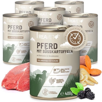REAVET Pferd mit Süßkartoffeln an Pastinaken & Brombeeren 6 x 400g