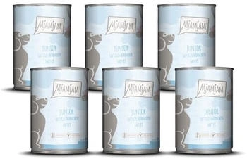 MjAMjAM Premium Nassfutter Junior saftiges Hühnchen mit Ei (6 x 400 g)