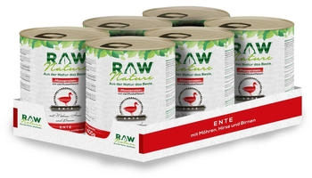 RAW Nature Nassfutter Ente Pur mit Hirse & Birne getreidefrei 6x800 g