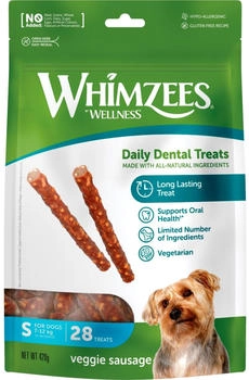 Whimzees Veggie Sausage Kaustangen für kleine Hunde zur Zahnpflege S (WHZ324EU)