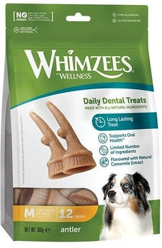 Whimzees Antler/Geweih Dental Hundesnack für mittelgroße Hunde M 12 Stück (WHZ353EU)