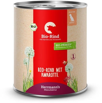 Herrmann's Bio Menu beef carrots amaranth wet dog food (4.8 kg)