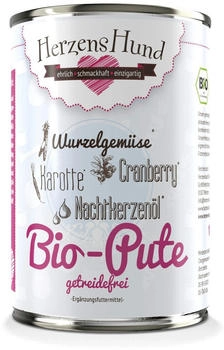 HerzensHund Bio-Pute mit Bio-Karotte getreidefrei 12 x 400 g