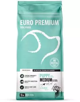 Euro Premium Medium Puppy Huhn und Reis 12 kg