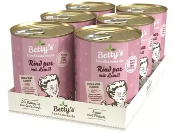 Betty's Landhausküche Rind pur mit Leinöl 6x400 g