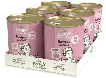 Betty's Landhausküche Rind pur mit Leinöl 6x800 g