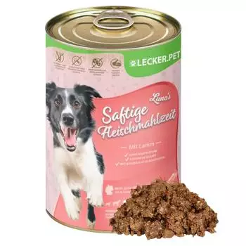 Lyra Pet Lecker.Pet Luna's Saftige Fleischmahlzeit mit Lamm Nassfutter 12x400 g