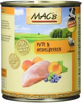 MAC's MAC's DOG Pute & Heidelbeere 6x800g