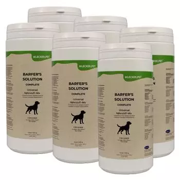 Lyra Pet Lecker.Pet Barfer's Solution Complete Universal Nährstoff Mix Pulver für Hunde 6x1 kg